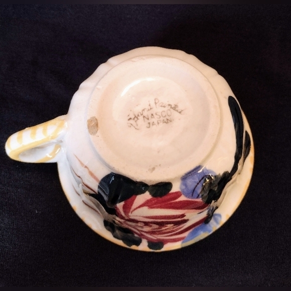 Handpainted Snack Plate and Cup Set  Nasco Nova Rose Made In Japan Floral - Picture 3 of 8